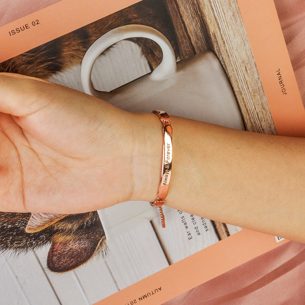 Gnoce "Always & Forever" Engravable Bracelets for Women 925 Sterling Silver_5