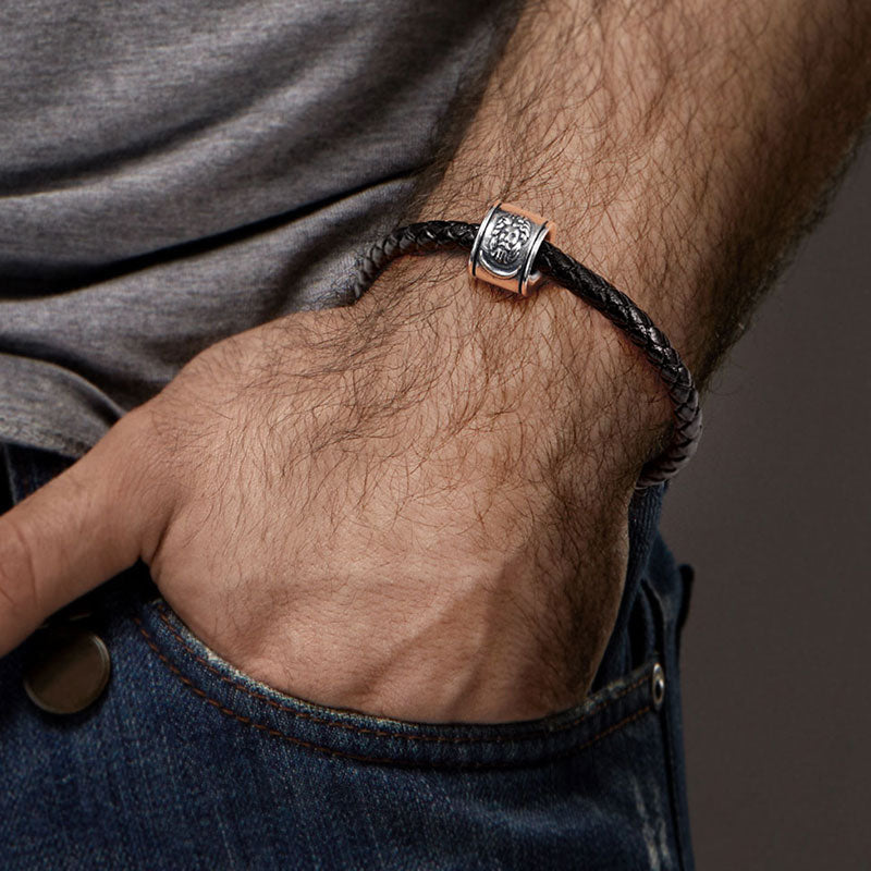 Gnoce David & Gloria Giant Men's Charm Platinum-plated Silver Blend_5