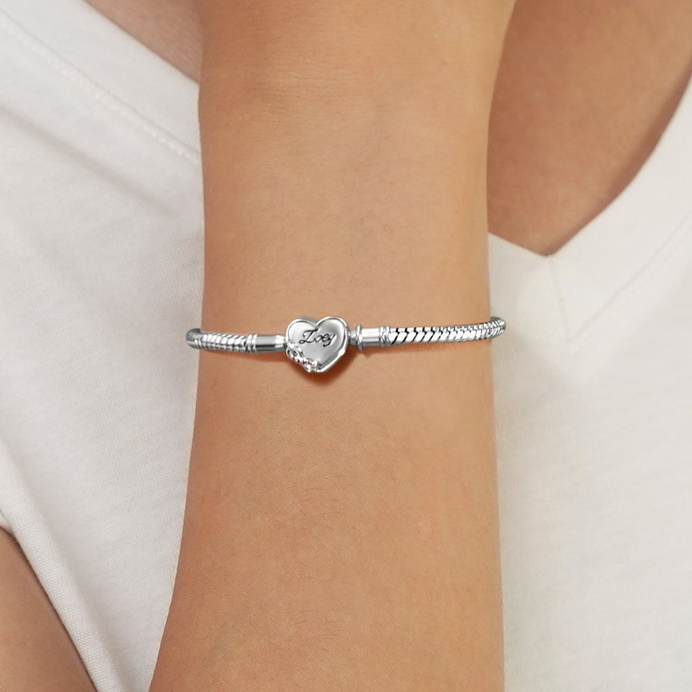 Gnoce Infinite Love Engravable Basic Snake Chain Bracelet_5