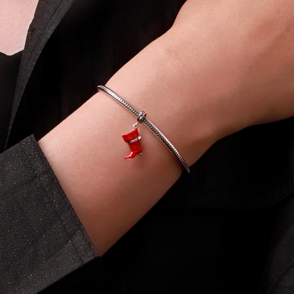 Gnoce Puss In Boots Openable Red Boot Pendant Dangle Charm_7