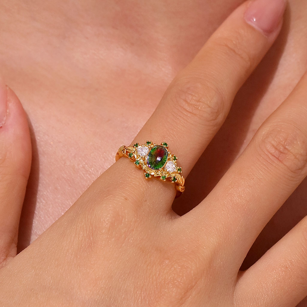 Gnoce Garden Teal Diamond Ring_5