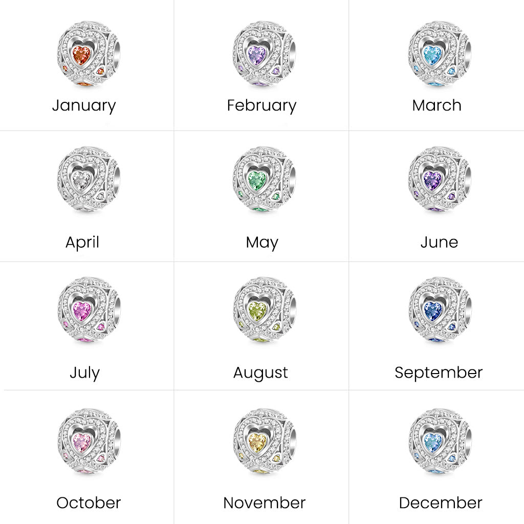 Gnoce Infinite Love Birthstone Charm Platinum-plated Silver Blend_6