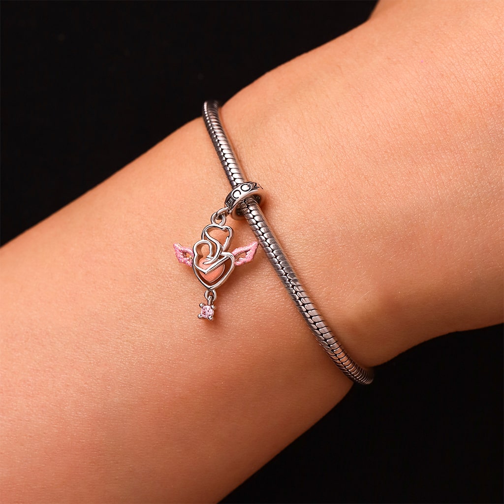 Gnoce Mother's Day Angel Glow-in-the-Dark Love Pendant Dangle Charm_7