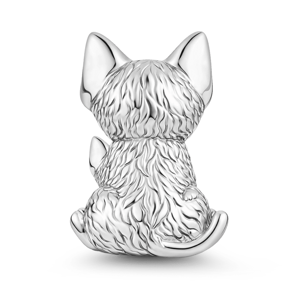 Gnoce Devon Cat Embraces Baby Charm Platinum-plated Silver Blend_5