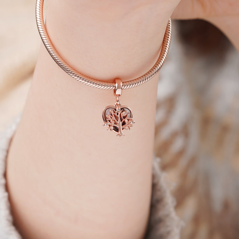 Family Tree Personalized Photo Engravable Charm Pendant 925 Sterling Silver 18K Rose Gold Plated Mother's Day Gift_3