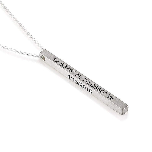 Gnoce "All of Me Loves All of You" 925 Sterling Silver Engravable Vertical Bar Necklace 18K Gold/Rose Gold Plated_1