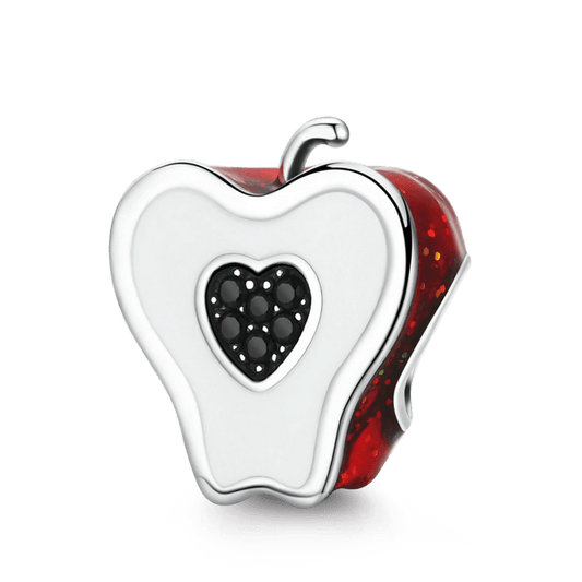 Black Heart Apple Charm Bead Sterling Silver_1