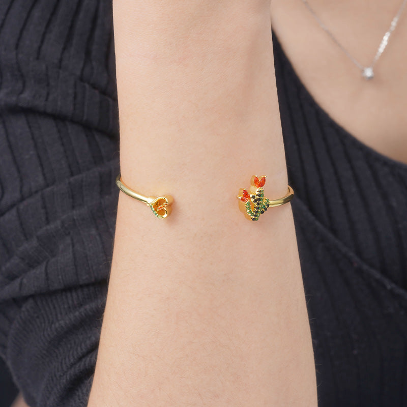 Gnoce Blooming Cactus Bangle Bracelet_3