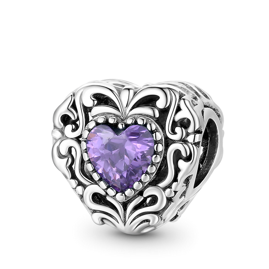 Mysterious Heart Charm Bead 925 Sterling Silver_1