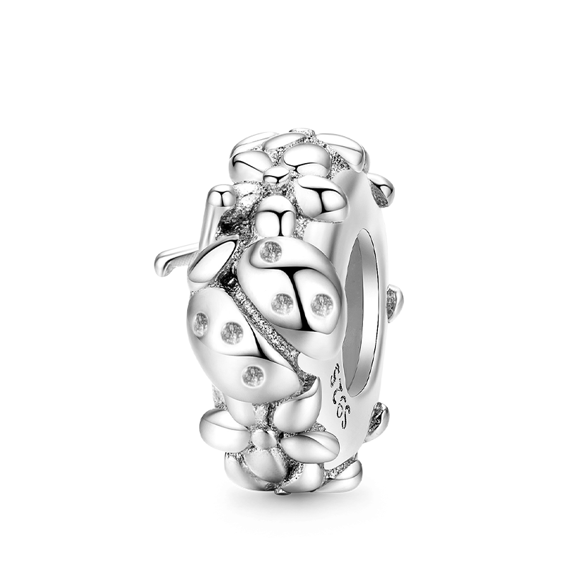 Ladybug & Petals Stopper for Charm Bracelets 925 Sterling Silver_1