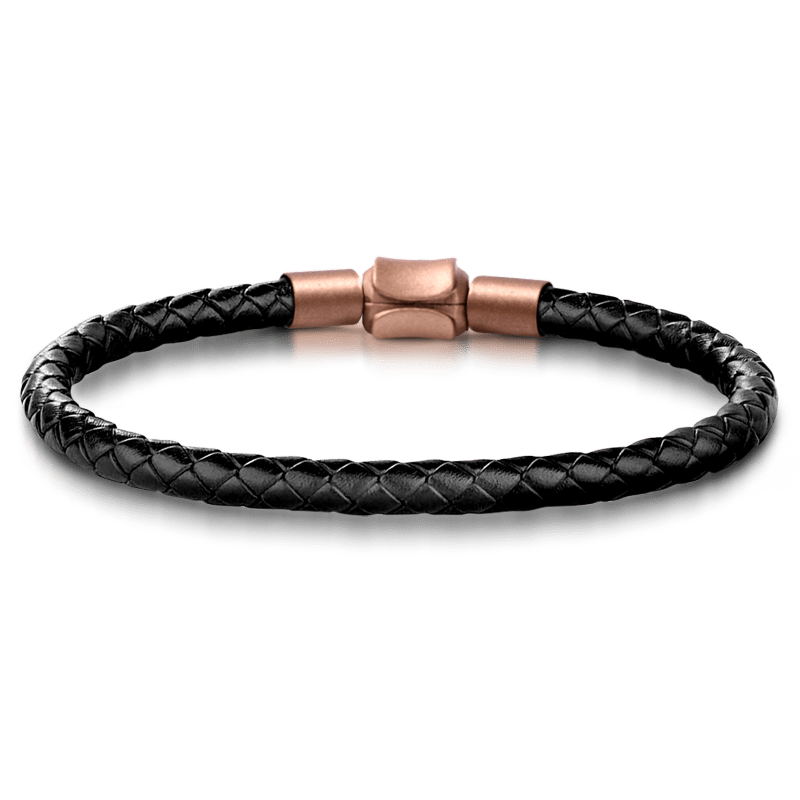 Skull King Charm Vintage Bead S925 Sterling Silver with Gift Copper Black Leather Men's Bracelet Jewelry for Men_3