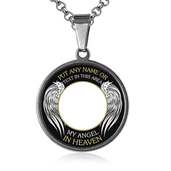 Personalized Memorial Photo Engraved Necklace Copper with Platinum Plated Silver_2