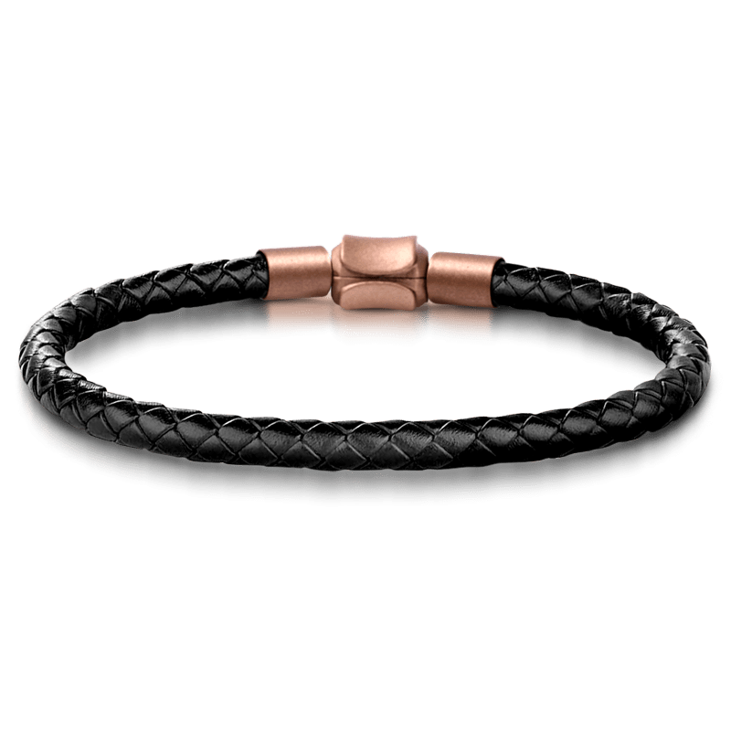 Skull Butterfly Charm Vintage Bead & Customized Classic Beads S925 Sterling Silver with Gift Copper Black Leather Men's Bracelet Jewelry for Men_4
