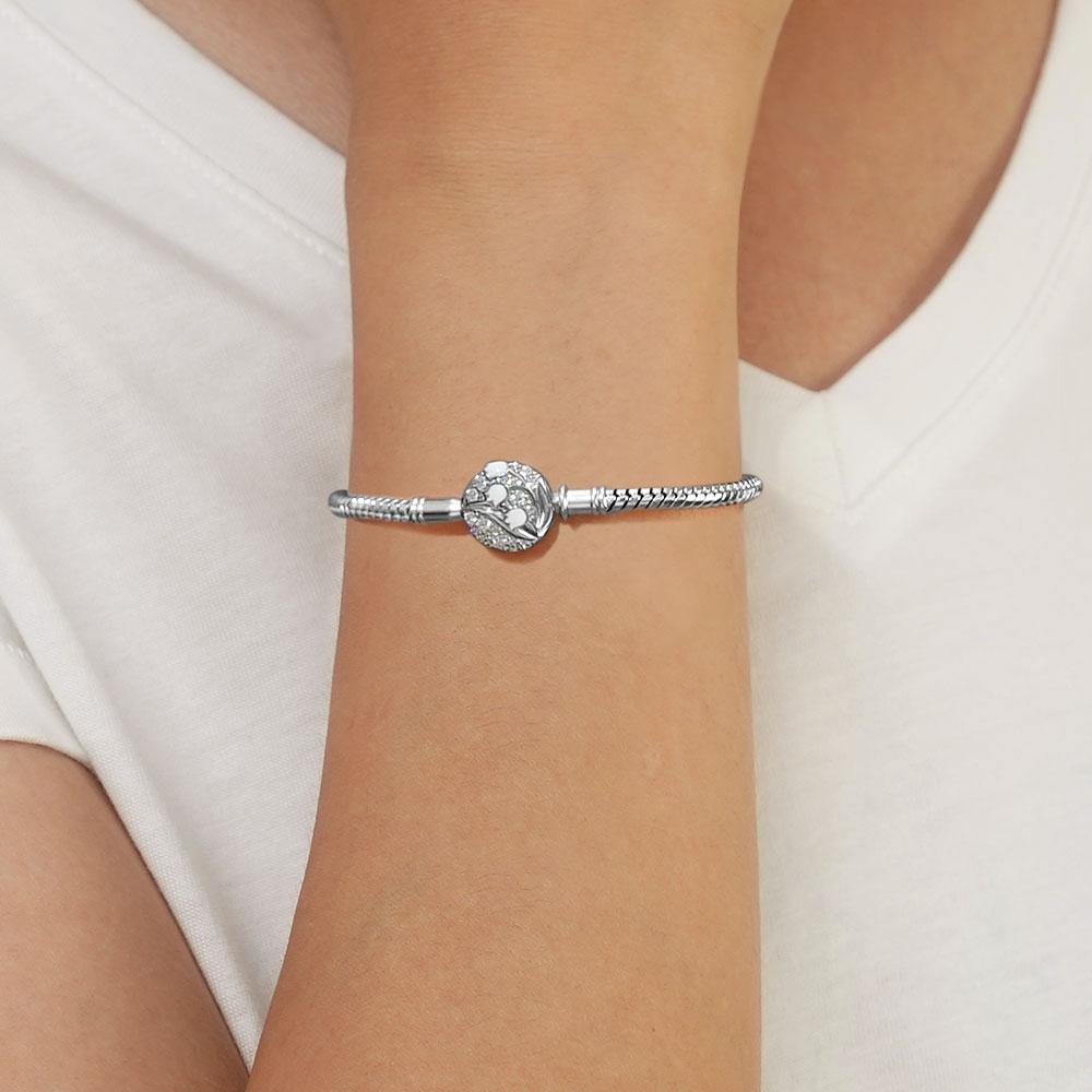 Gnoce Lily of the Valley Flower Basic Snake Chain Bracelet_5