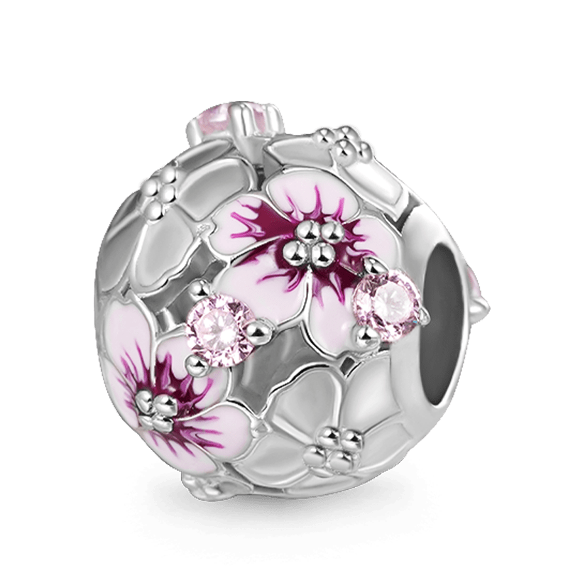Gnoce Pink Peach Blossom Charm Platinum-plated Silver Blend_1