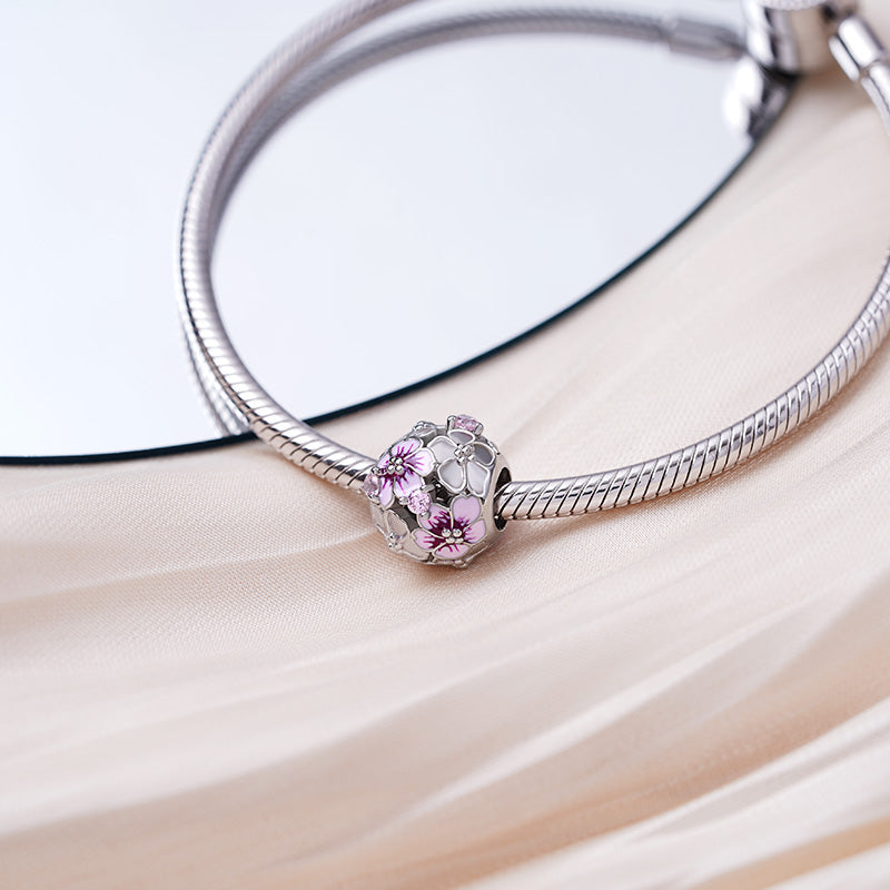 Gnoce Pink Peach Blossom Charm Platinum-plated Silver Blend_3