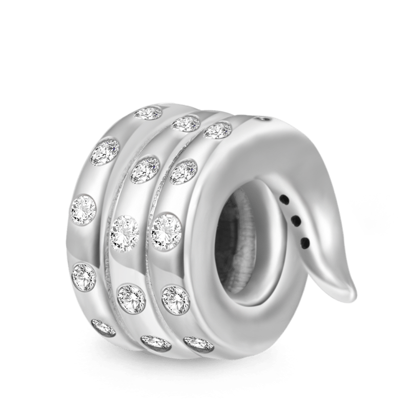 Gnoce Chinese Zodiac Snake Embraces Heart Gem Charm_2