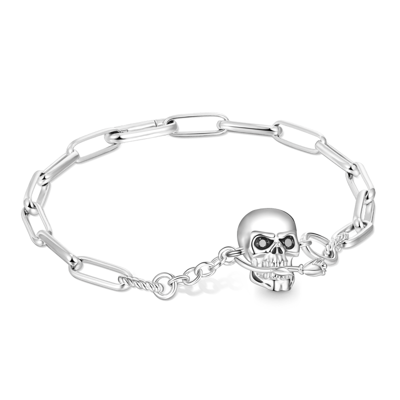 Gnoce Skull Element Link Chain Bracelet_2