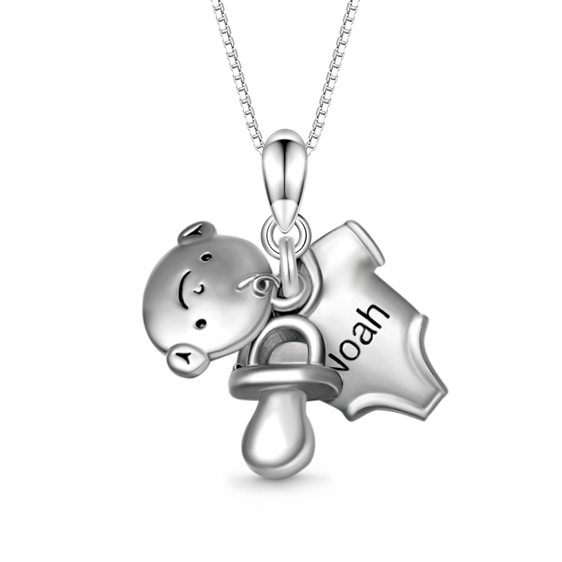 Gnoce Baby Pacifier & T-shirt Engravable Necklace_1