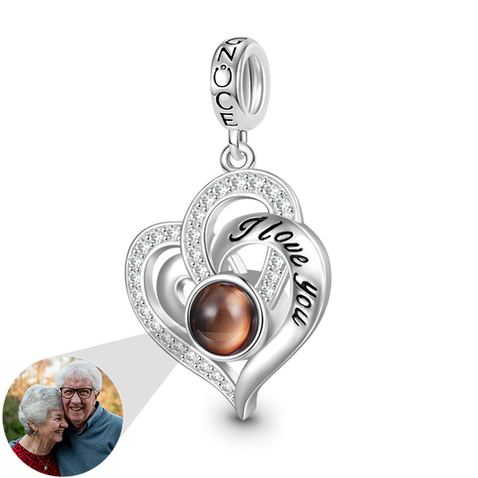 Gnoce Projection Love Heart Personalized Photo Pendant Dangle Charm_1