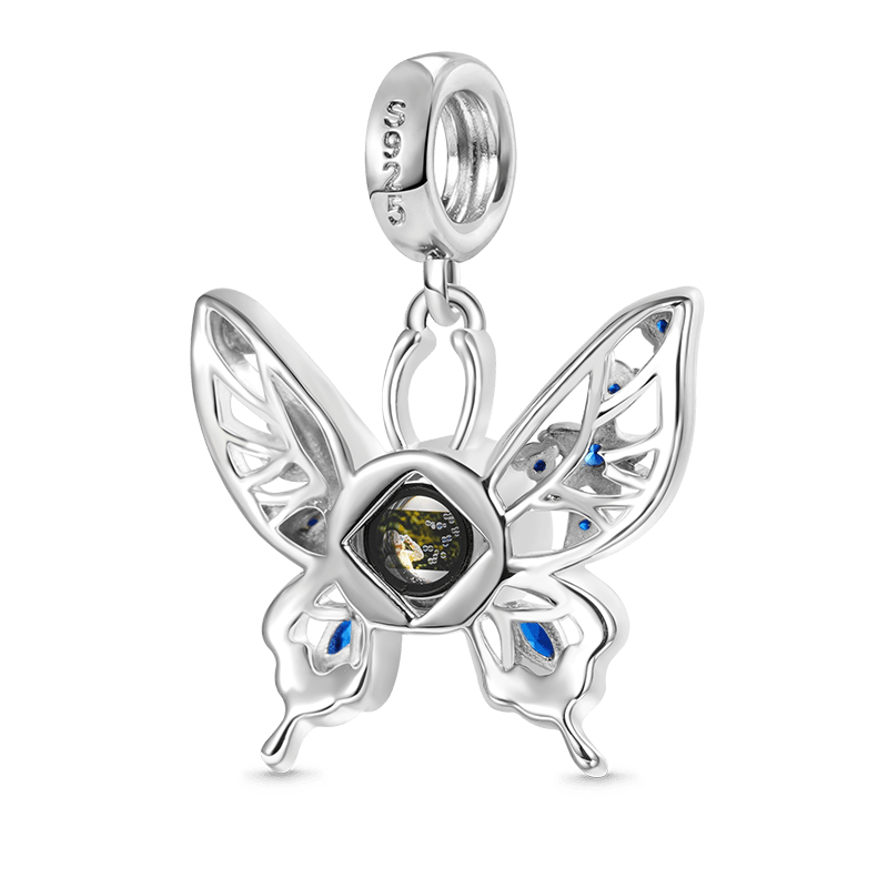 Gnoce Projection Butterfly Personalized Photo Pendant Dangle Charm_2