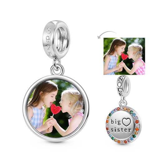 Gnoce "Big Sister" Personalized Photo Pendant Dangle Charm_1