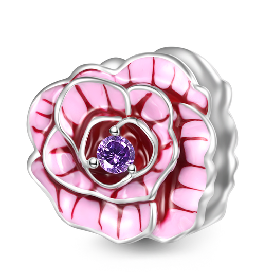 Gnoce Pink Rose Flower Charm_1