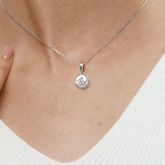 Gnoce Guardian Angel Charm Platinum-plated Silver Blend_5