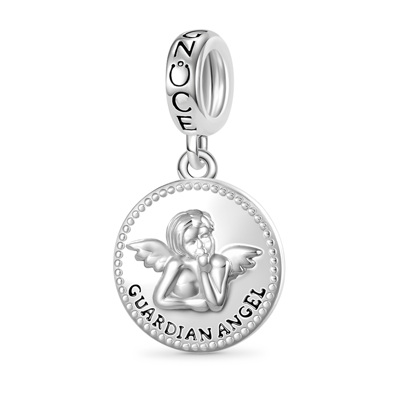 Gnoce Guardian Angel Charm Platinum-plated Silver Blend_1