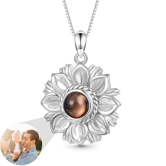 Gnoce Projection Sunflower Personalized Photo Necklace_1