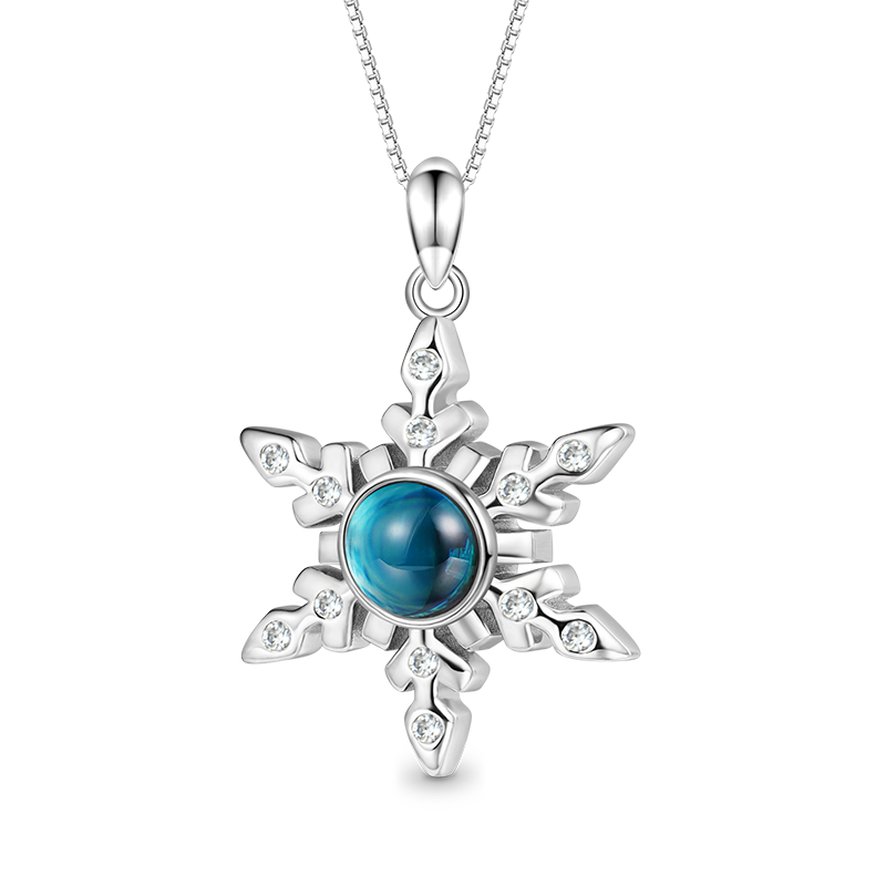 Gnoce Projection Snowflake Personalized Photo Necklace_2