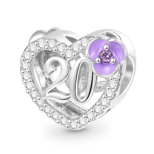 Gnoce Celebration 20th Birthday Heart Charm_1
