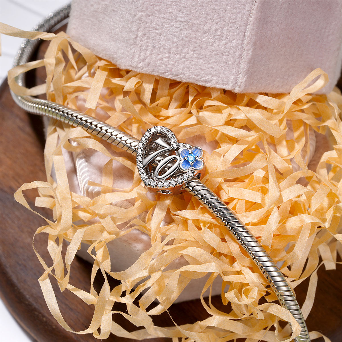 Gnoce Celebration 70th Birthday Heart Charm_2