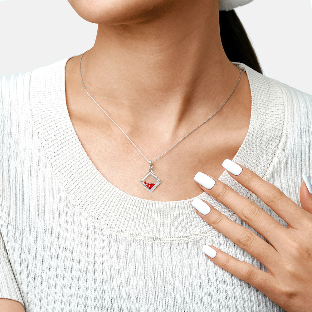 Gnoce Square-shape Birthstone Necklace_3