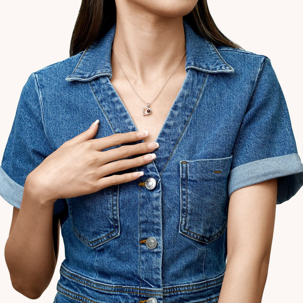 Gnoce Projection Love Family Heart Personalized Photo Pendant Dangle Charm_5