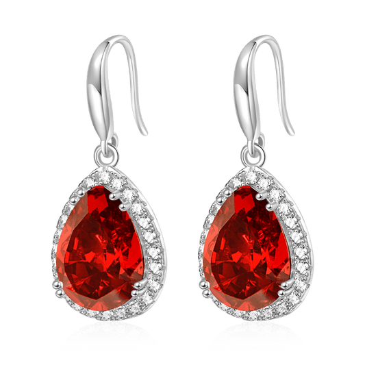 Gnoce Pear-shape Drop Birthstone Dangle Earrings_1