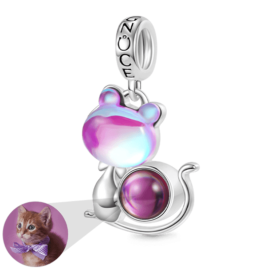 Gnoce Projection Pet Cat Personalized Photo Pendant Dangle Charm_1