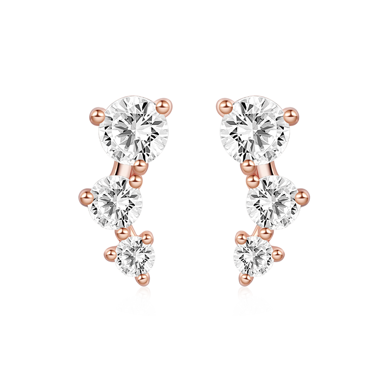 Gnoce Three Stone Stud Earrings_2
