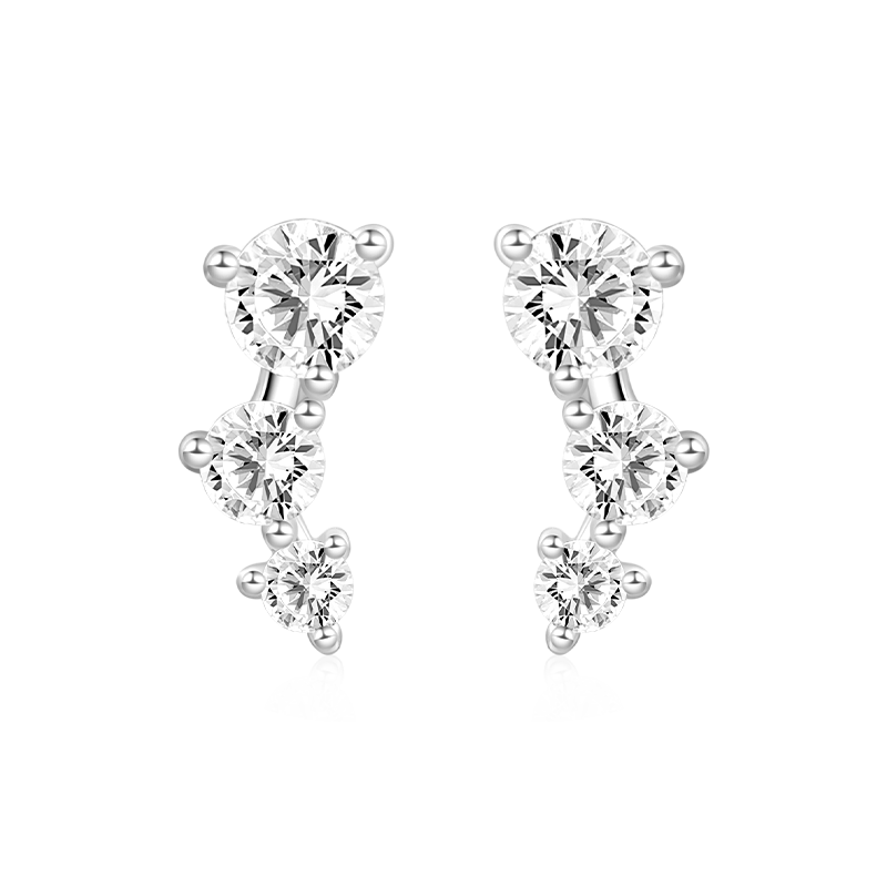 Gnoce Three Stone Stud Earrings_3