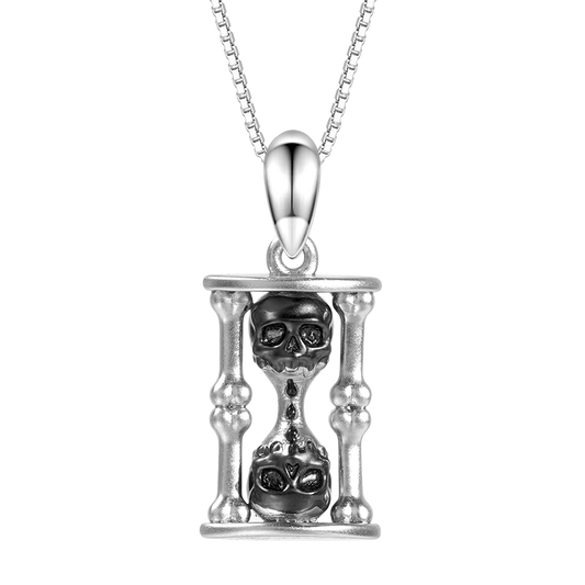 Gnoce Skull Hourglass Necklace_1
