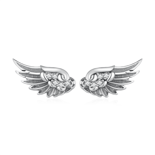 Gnoce Sparkling Angel Wing Stud Earrings_1
