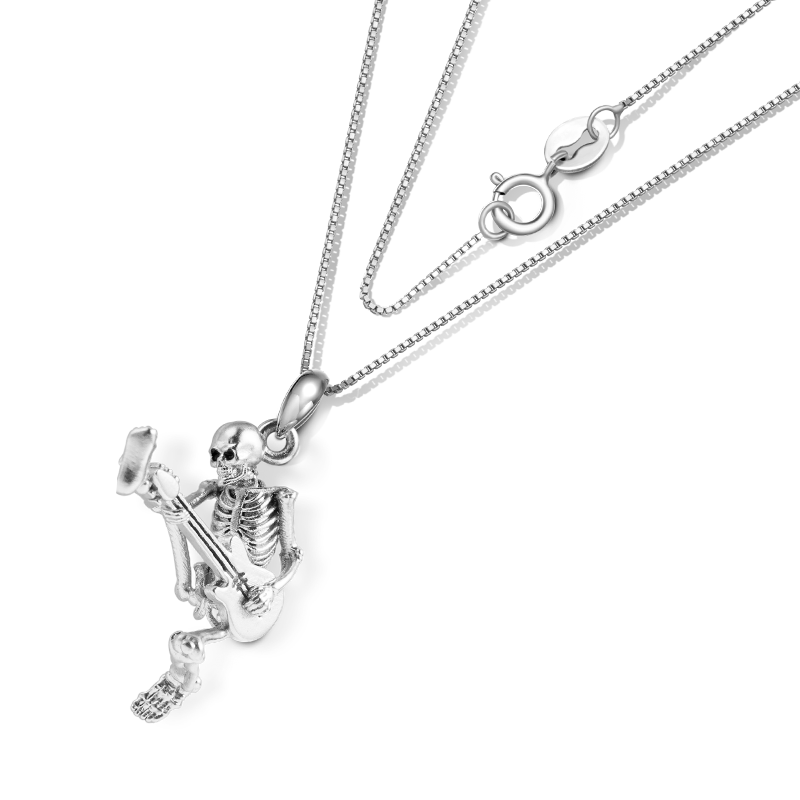 Gnoce Guitar Rock Skull Necklace_2
