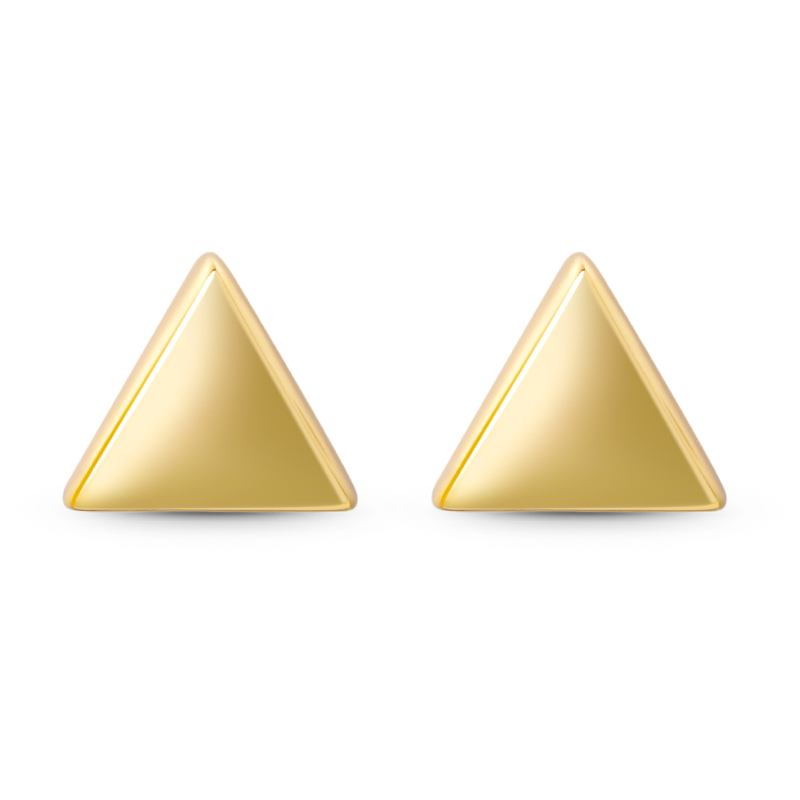 Gnoce Gold Triangle Stud Earrings_2