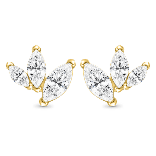Gnoce Leaf-shaped Stud Earrings_1