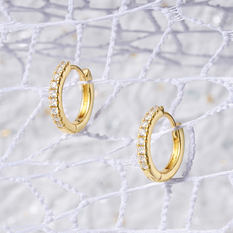 Gnoce Round Hoops Diamond Stud Earrings_3