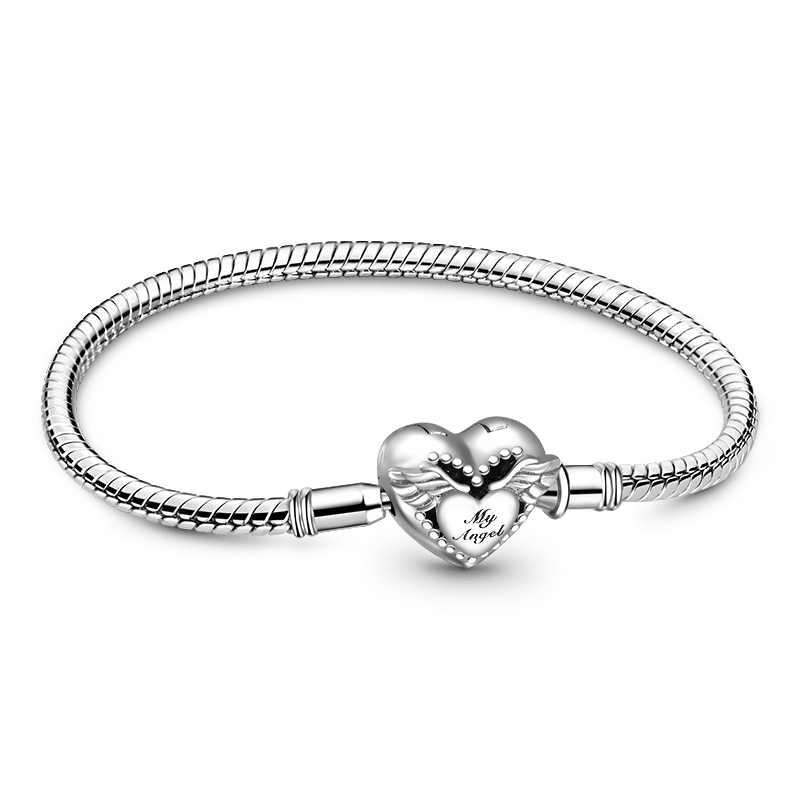 Gnoce Angel Wings Love Basic Snake Chain Bracelet_1