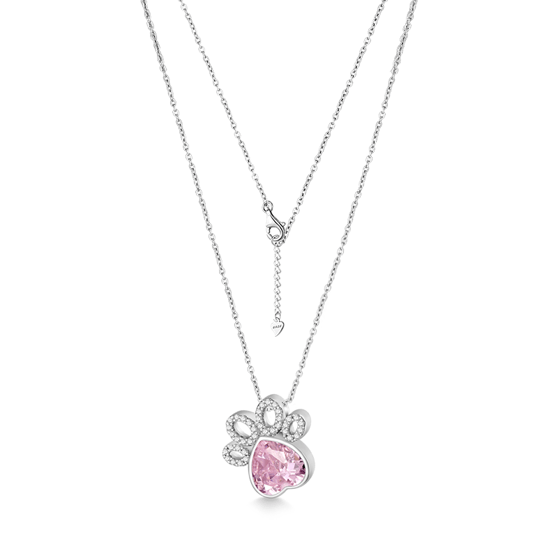 Gnoce Birthstone Cat paws Necklace_4