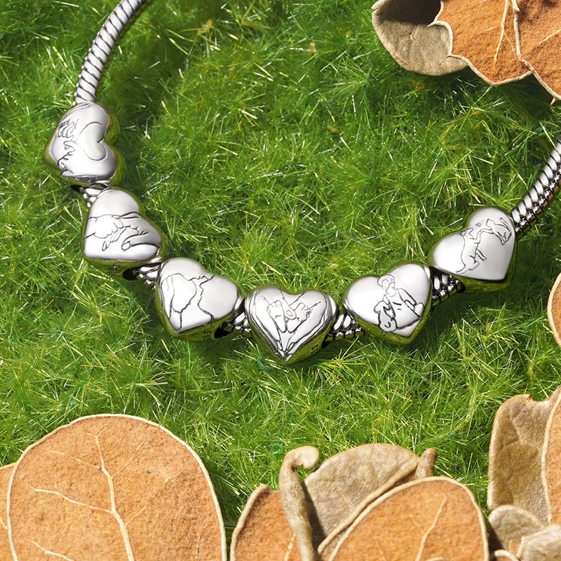 Gnoce "Love" Little Girl & Puppy Heart Charm_3