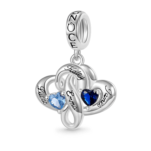 Gnoce Family Love Heart Engravable Pendant Dangle Charm_1