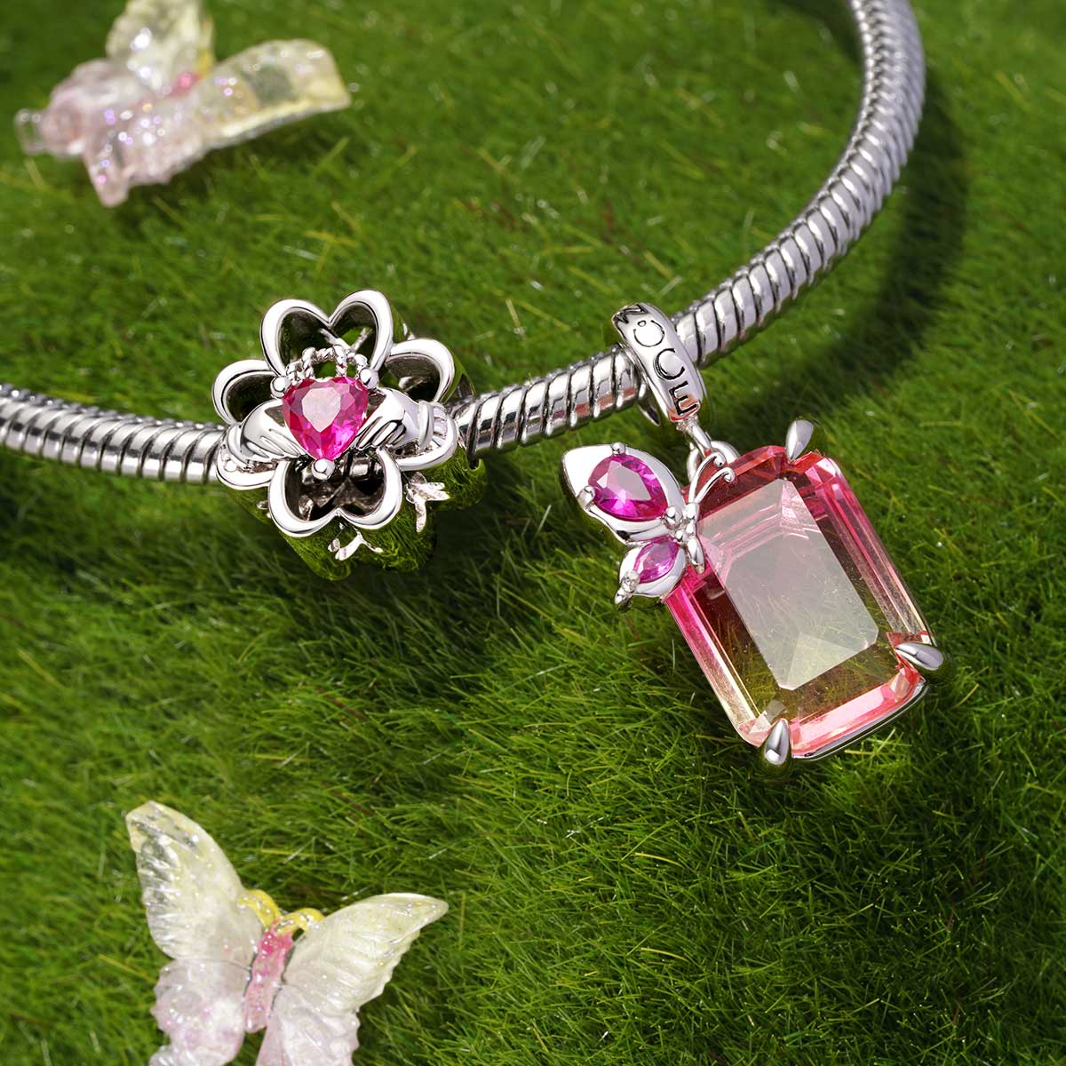 Gnoce Embrace Rose Red Love Crown Charm_2